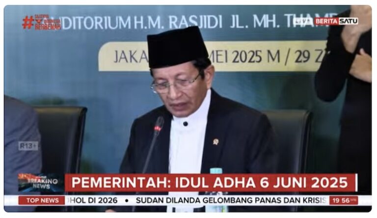 Sidang Isbat Tetapkan Idul Adha 1446 H Jatuh pada 6 Juni 2025, Sama dengan Maklumat Muhammadiyah